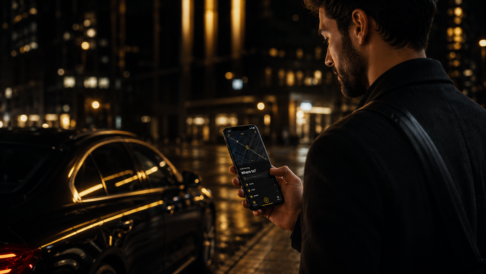 Urban app being used at night
